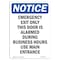 Signmission OSHA Notice, 7" Height, Emergency Exit Only This Door Sign, 7" X 5", Portrait OS-NS-D-57-V-11829 - alternate 1